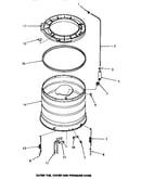 Outer tub, cover & pressure hose