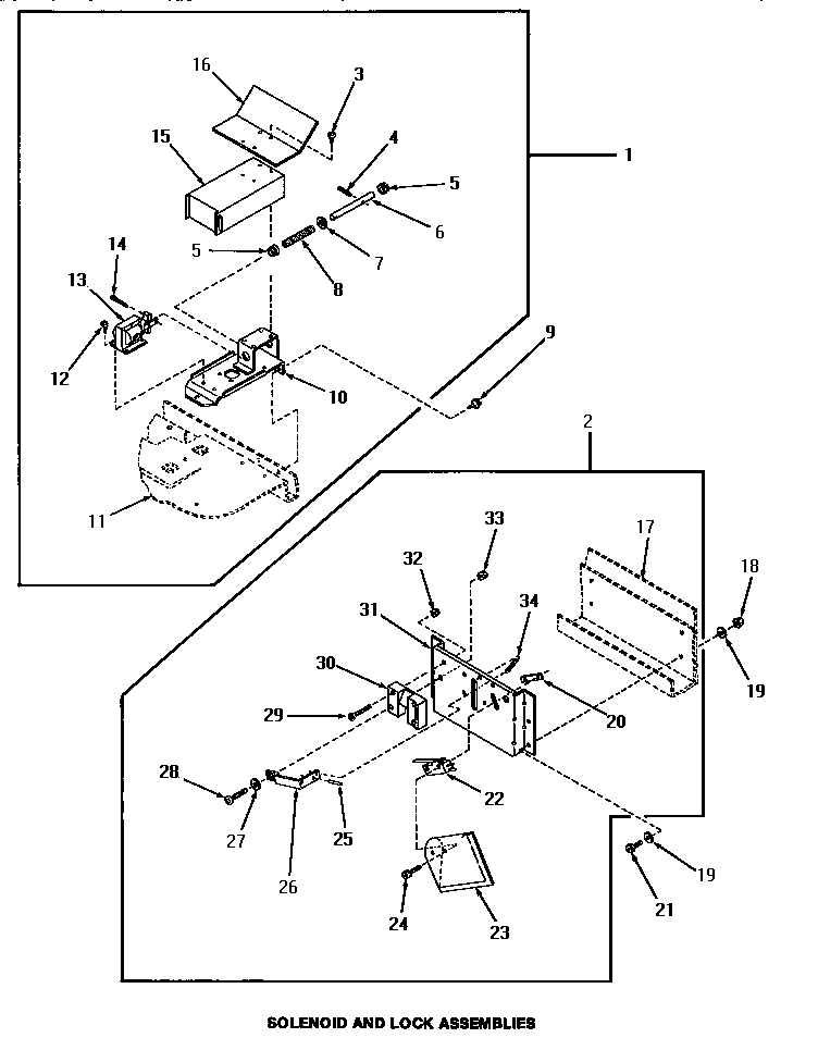 Solenoid & lock assemblies