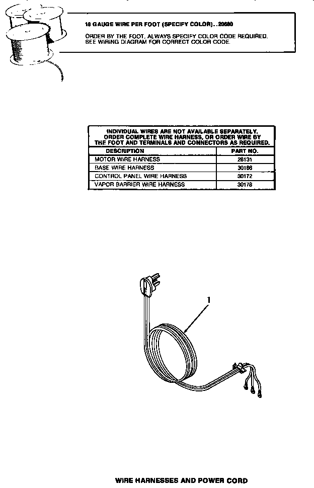 Wire harnesses & power cord (washer)