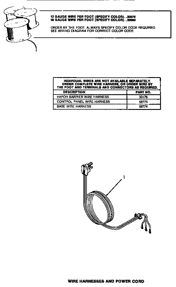 Wire harnesses & power cord (dryer)