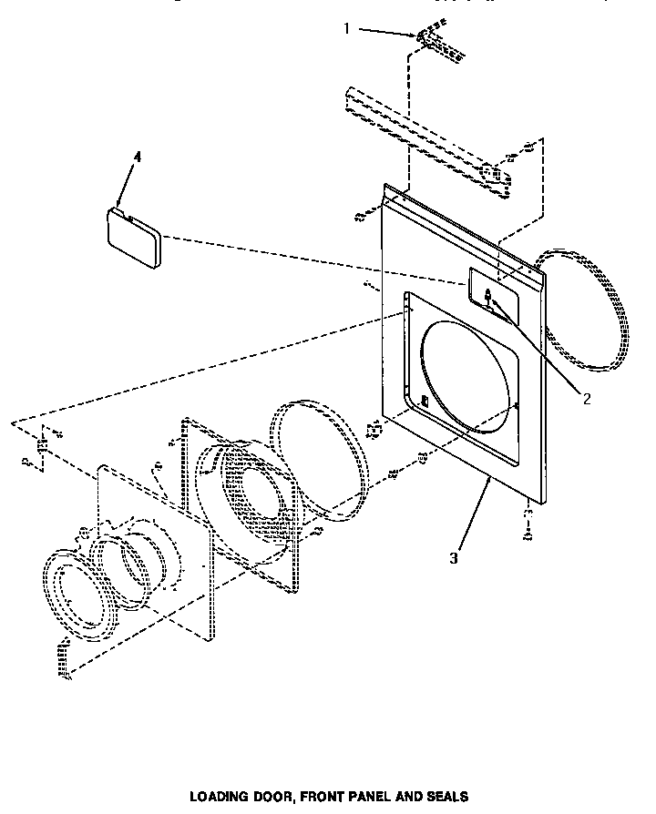 DRYER LOADING DOOR, FRONT PANEL & SEALS