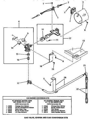 Gas valve, igniter & gas conversion kits
