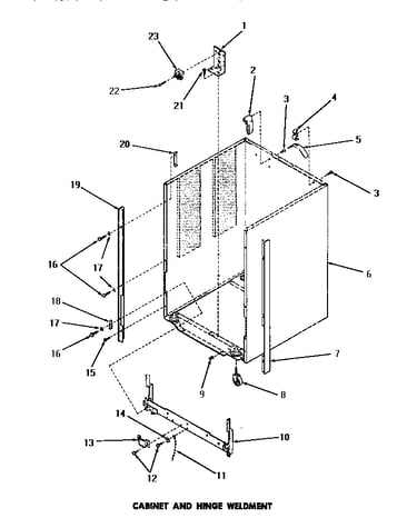 Cabinet & hinge weldment