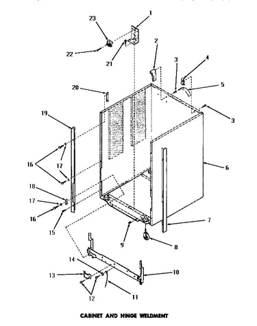 Cabinet & hinge weldment
