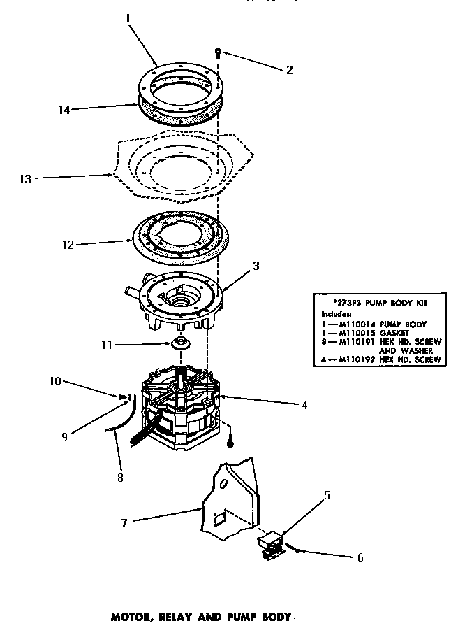 MOTOR, RELAY & PUMP BODY