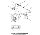 Speed Queen AWE852 inlet hose, filler hose, back flow preventer & bracket diagram