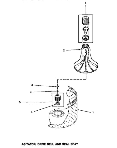 Agitator, drive bell & seal seat