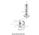 Speed Queen AA6421 agitator, drive bell & seal seat diagram