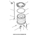 Speed Queen AWM651 outer tub, cover & pressure hose diagram