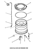 Outer tub, cover & pressure hose