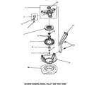Speed Queen AWM651 bearing housing, brake, pulley & pivot dome diagram