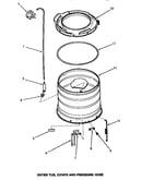 Outer tub, cover & pressure hose