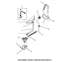 Speed Queen AWM331 pump assembly, bracket, hoses & siphon break kit diagram