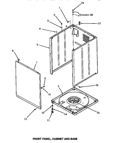 Front panel, cabinet & base