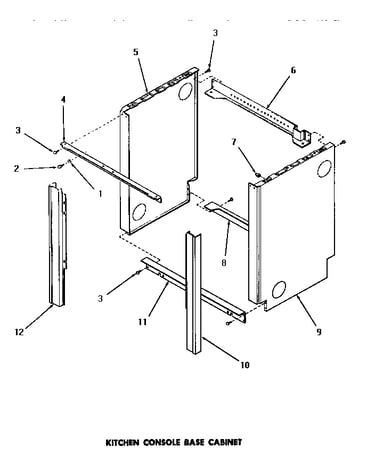 Kitchen console base cabinet
