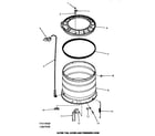 Speed Queen HA7001 outer tub, cover & pressure hose (thru serial no. l3627520) (ha3000) (ha3001) (ha4000) (ha4001) (ha4010) (ha4011) (ha4210) (ha4211) (ha4290) (ha4291) (ha4500) (ha4501) (ha4510) (ha4511) (ha4520) (ha4521) (ha4590) (ha4591) (ha5000) (ha5001) (ha5590) (ha559 diagram
