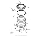Speed Queen HA4261 outer tub, cover & pressure hose (thru serial no. l3627520) diagram