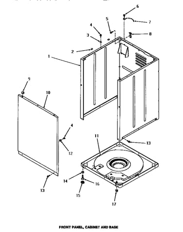 Front panel, cabinet & base