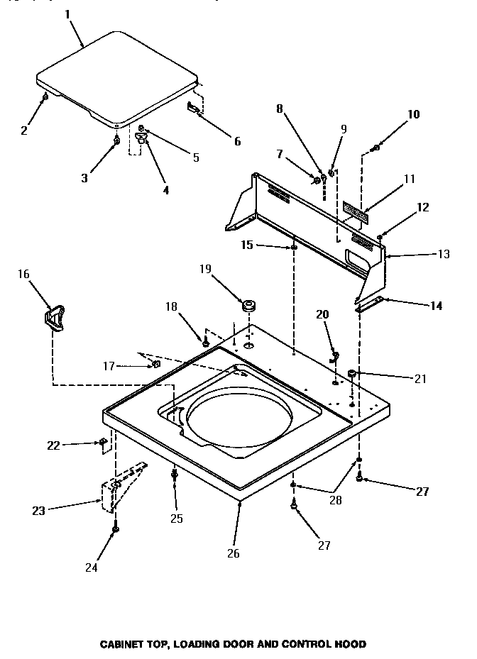 CABINET TOP, LOADING DOOR & CONTROL HOOD