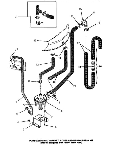 Pump assembly, bracket, hoses & siphon break kit