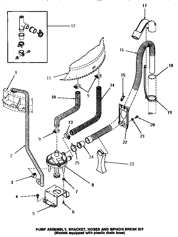 PUMP  ASSEMBLY, BRACKET, HOSES & SIPHON BREAK KIT