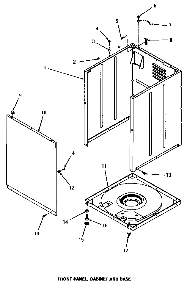 FRONT PANEL, CABINET & BASE