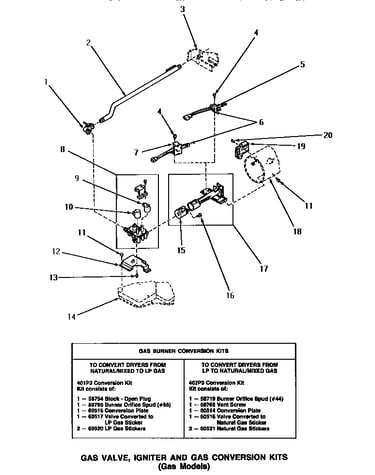 Gas valve, igniter & gas conversion kits
