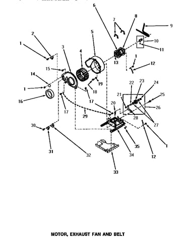 Motor, exhaust fan & belt