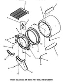 Front bulkhead, air duct, felt seal & cylinder
