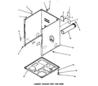 Speed Queen AE5113 cabinet, exhaust duct & base diagram