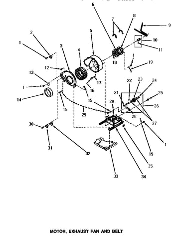 Motor, exhaust fan & belt