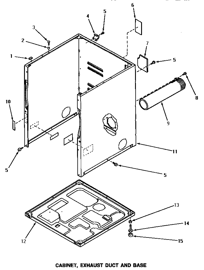 Cabinet, exhaust duct & base