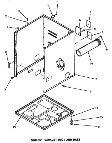 Cabinet, exhaust duct & base