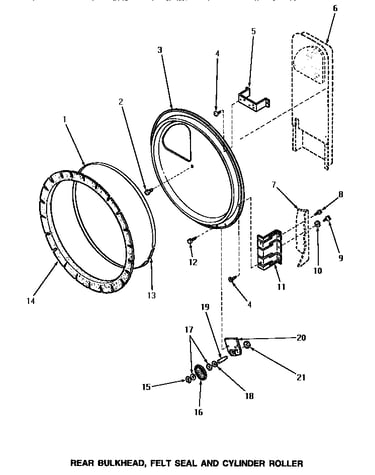 Rear bulkhead, felt seal & cylinder roller