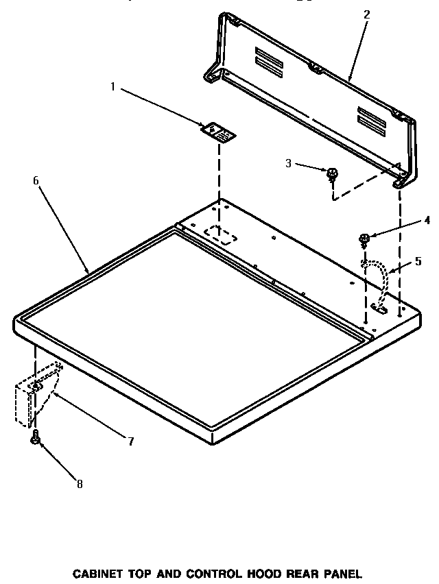 CABINET TOP & CONTROL HOOD REAR PANEL