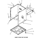 Speed Queen AE4113 cabinet, exhaust duct & base diagram