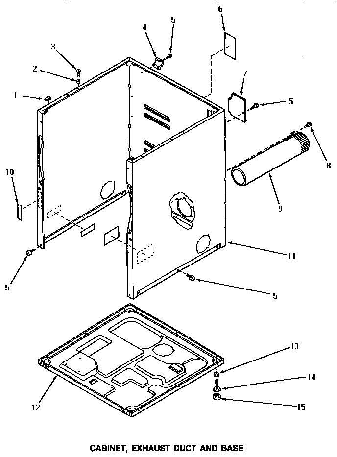 Cabinet, exhaust duct & base