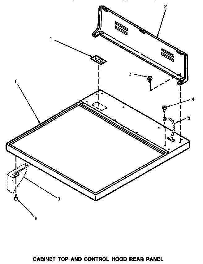 CABINET TOP & CONTROL HOOD REAR PANEL