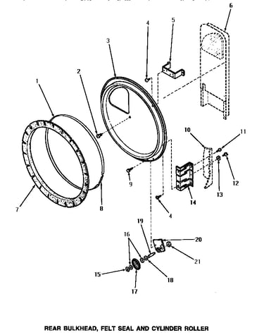 Rear bulkhead, felt seal & cylinder roller