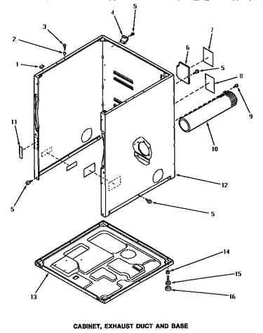 Cabinet, exhaust duct & base