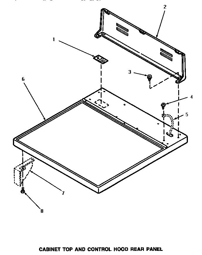 CONTROL TOP & CONTROL HOOD REAR PANEL