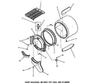 Speed Queen AE9233 front bulkhead, air duct, felt seal & cylinder diagram