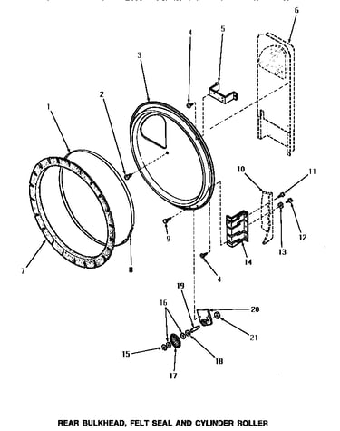 Rear bulkhead, felt seal & cylinder roller