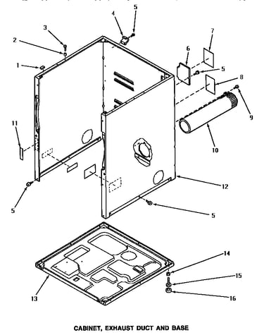 Cabinet, exhaust duct & base