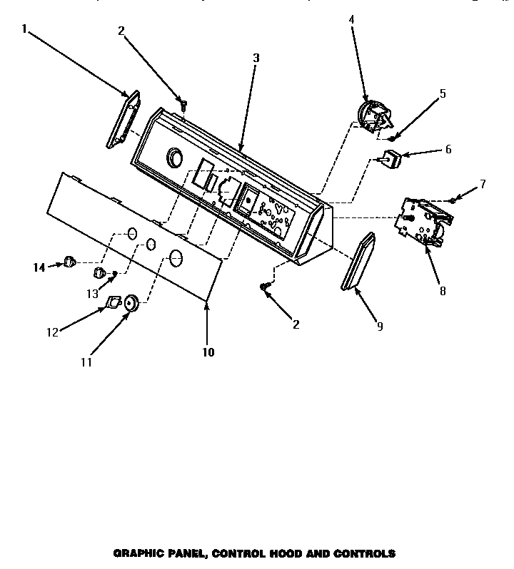 Graphic panel, control hood & controls (awm392l) (awm392w) (awm393l) (awm393w)