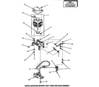 Speed Queen AWM393W motor, mounting bracket, belt, pump & idler assembly (awm392l) (awm392w) (awm393l) (awm393w) diagram