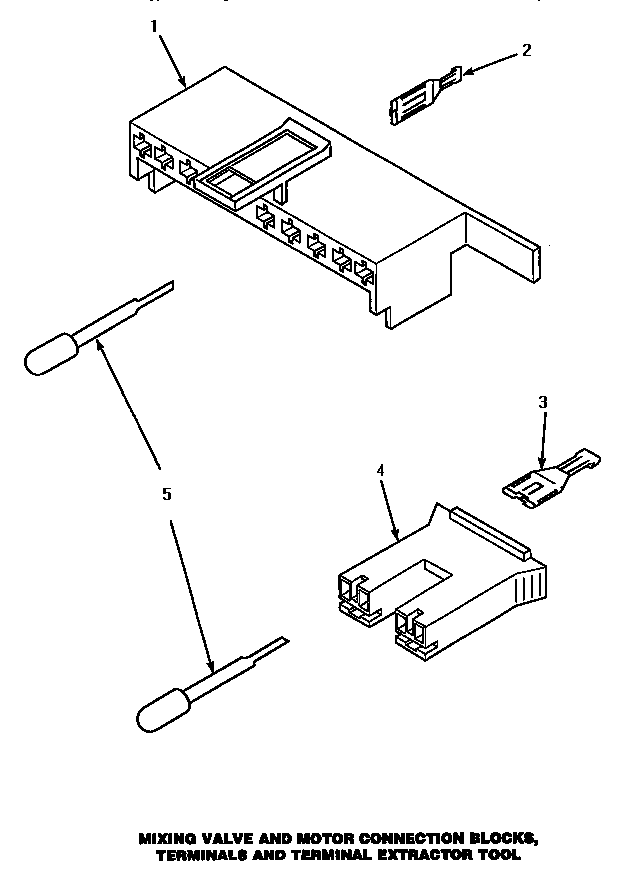 MIXING VALVE, MOTOR CONNECTION BLOCKS & TERMINALS (AWM392L) (AWM392W) (AWM393L) (AWM393W)