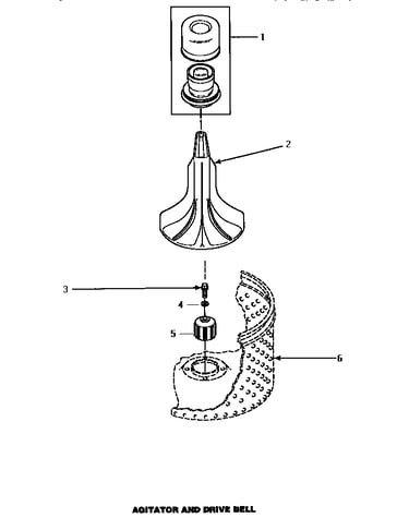 Agitator & drive bell (awm492) (awm493) (awm592) (awm593l) (awm593w)