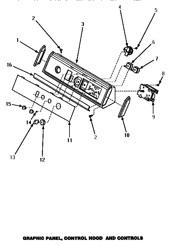 GRAPHIC PANEL, CONTROL HOOD & CONTROLS