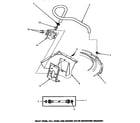 Speed Queen AWM693 inlet hose, fill hose & mixing valve mounting bracket diagram